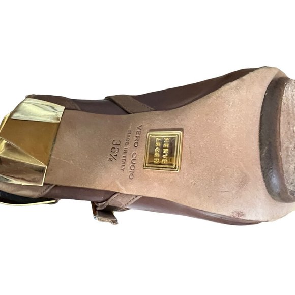 Herve Leger Alyn Leather & Suede Overlay Heels size 36.5 W/Authenticity Cert. - Picture 8 of 12